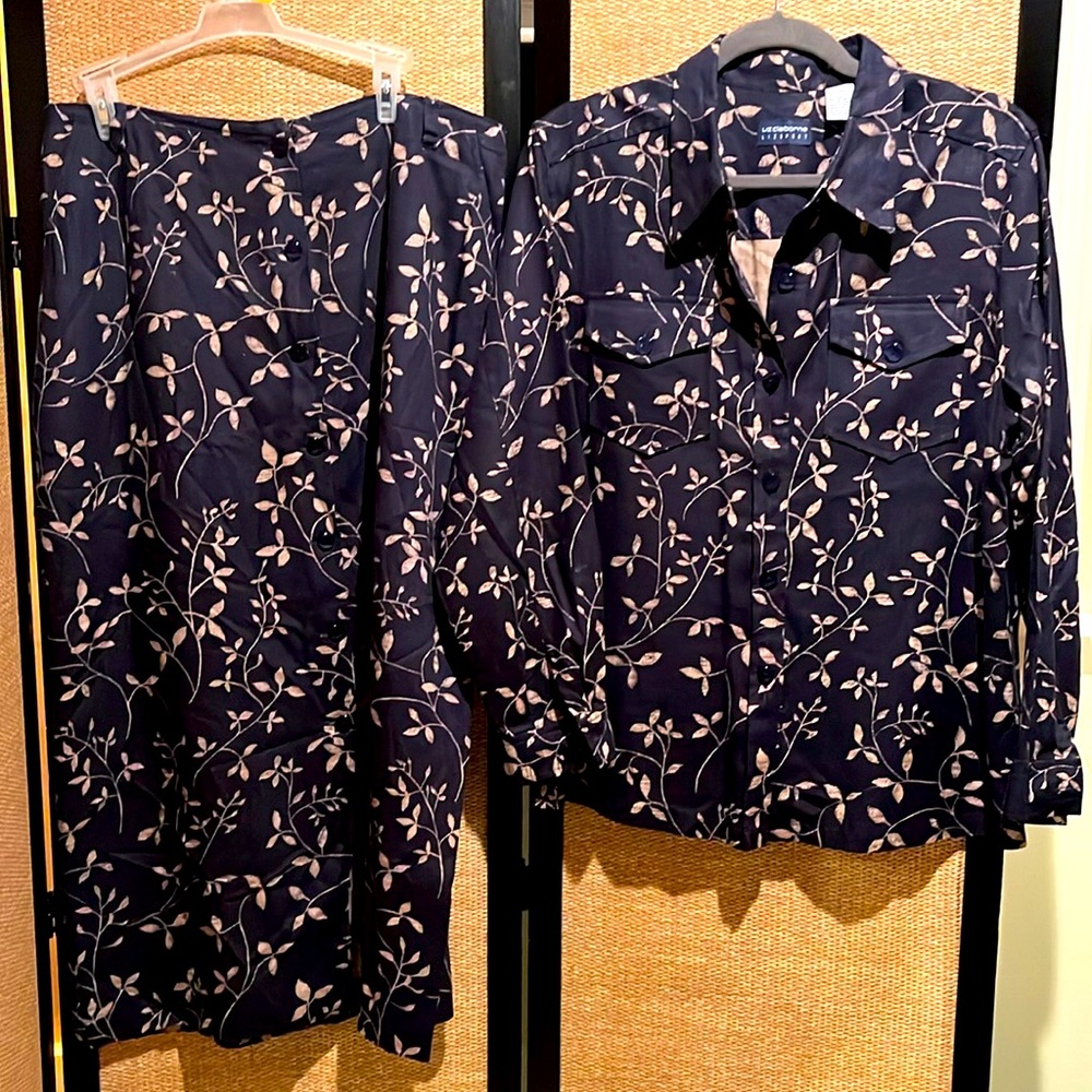 Vintage Liz Claiborne 2 Piece Linen/Rayon Blend Set